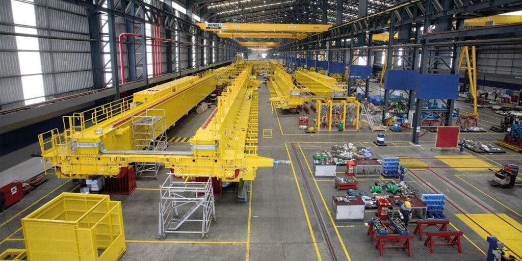 press_6558 industrial equipment staged for shipment at fabrication yard for EPC project