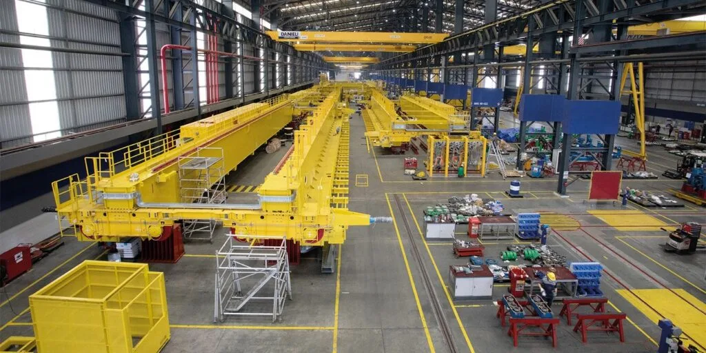 press_6558 industrial equipment staged for shipment at fabrication yard for EPC project